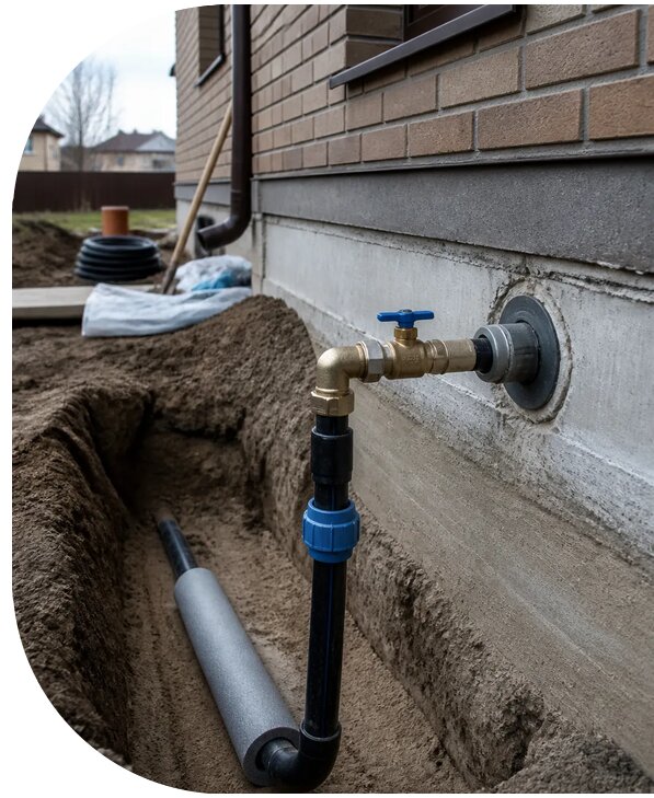 Устройство ввода водопровода в дом в Старой Руссе от 8662 р. | АПаруса-Срс